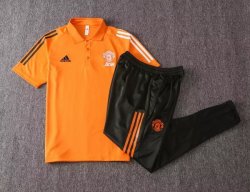 Polo Set Completo Manchester United 2020 2021 Arancione Nero