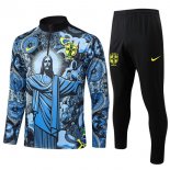 Felpa Allenamento Brasile 2024 2025 Blu