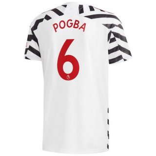 Maglia Manchester United NO.6 Pogba Terza 2020 2021 Bianco Maglia Manchester United NO.6 Pogba Terza 2020 2021 Bianco