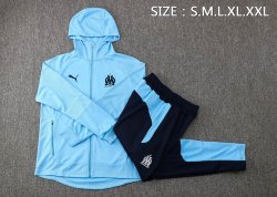 Felpa Cappuccio Set Completo Marseille 2022 2023 Blu