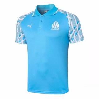 Polo Marseille 2020-2021 Blu Luce Bianco Polo Marseille 2020-2021 Blu Luce Bianco