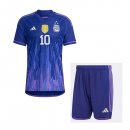 3 Stelle Maglia Argentina Away Bambino MESSI 2022 2023