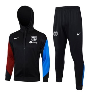 Felpa Cappuccio Barcellona 2024 2025 Nero Blu 3 Felpa Cappuccio Barcellona 2024 2025 Nero Blu 3