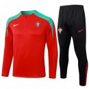 Felpa Allenamento Portogallo 2024 2025 Rosso Verde 3