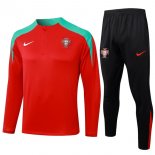 Felpa Allenamento Portogallo 2024 2025 Rosso Verde 3