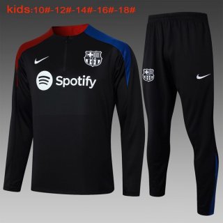 Bambino Felpa Allenamento Barcellona 2024 2025 Nero Blu 3 Bambino Felpa Allenamento Barcellona 2024 2025 Nero Blu 3