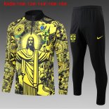 Bambino Felpa Allenamento Brasile 2024 2025 Giallo