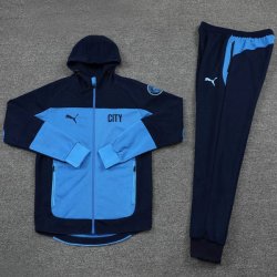 Felpa Cappuccio Manchester City 2021 2022 Blu
