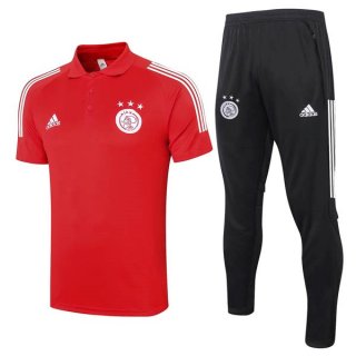 Polo Ajax Set Completo 2020-2021 Rosso Nero Polo Ajax Set Completo 2020-2021 Rosso Nero