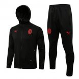 Felpa Cappuccio Set Completo AC Milan 2022 2023 Nero