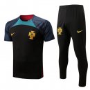 Maglia Portogallo Set Completo 2022 2023 Nero Blu