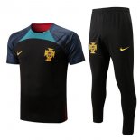 Maglia Portogallo Set Completo 2022 2023 Nero Blu