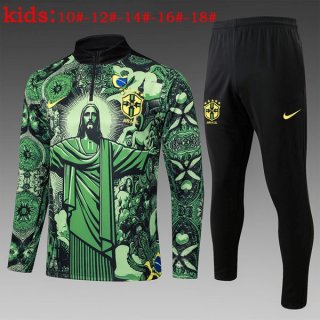 Bambino Felpa Allenamento Brasile 2025 2026 Verde Bambino Felpa Allenamento Brasile 2025 2026 Verde