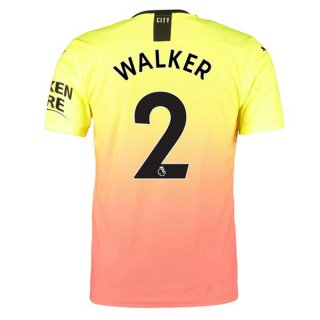 Maglia Manchester City NO.2 Walker Terza 2019 2020 Arancione Maglia Manchester City NO.2 Walker Terza 2019 2020 Arancione