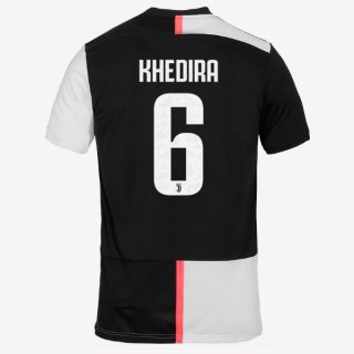 Maglia Juventus NO.6 Khedira Home 2019 2020 Bianco Nero Maglia Juventus NO.6 Khedira Home 2019 2020 Bianco Nero