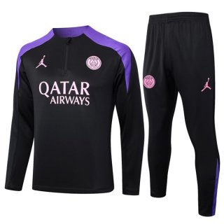 Felpa Allenamento PSG 2024 2025 Nero Porpora 3 Felpa Allenamento PSG 2024 2025 Nero Porpora 3