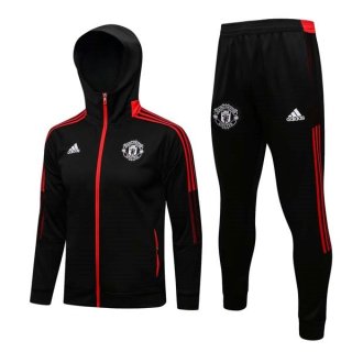 Felpa Cappuccio Manchester United 2022 Nero Rosso Felpa Cappuccio Manchester United 2022 Nero Rosso