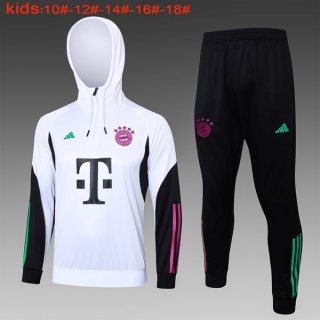 Bambino Felpa Cappuccio Bayern Monaco 2024 Bianco 2 Bambino Felpa Cappuccio Bayern Monaco 2024 Bianco 2