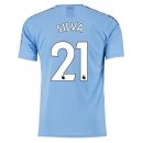 Maglia Manchester City NO.21 Silva Home 2019 2020 Blu