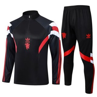 Felpa Allenamento Manchester United 2024 2025 Nero Rosso Felpa Allenamento Manchester United 2024 2025 Nero Rosso