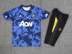 Maglia di Formazione Manchester United Set Completo 2019 2020 Blu Nero
