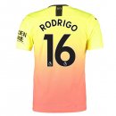 Maglia Manchester City NO.16 Rodrigo Terza 2019 2020 Arancione