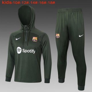 Bambino Felpa Cappuccio Barcellona 2024 Verde 2 Bambino Felpa Cappuccio Barcellona 2024 Verde 2