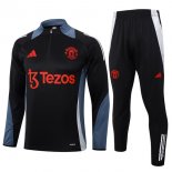 Felpa Allenamento Manchester United 2024 2025 Nero Grigio 3