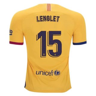 Maglia Barcellona NO.15 Lenglet Away 2019 2020 Giallo Maglia Barcellona NO.15 Lenglet Away 2019 2020 Giallo