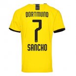 Thailandia Maglia Borussia Dortmund NO.7 Sancho Home 2019 2020 Giallo