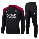 Felpa Allenamento PSG 2024 2025 Nero Rosso