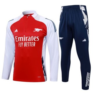 Felpa Allenamento Arsenal 2024 2025 Rosso Bianco 3 Felpa Allenamento Arsenal 2024 2025 Rosso Bianco 3