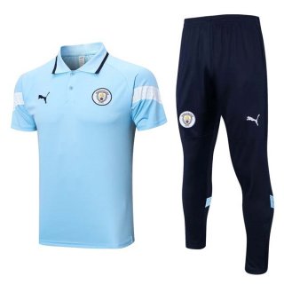Polo Manchester City Set Completo 2023 2024 Blu Polo Manchester City Set Completo 2023 2024 Blu
