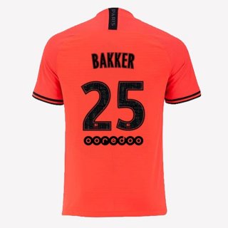 Maglia Paris Saint Germain NO.25 Bakker Away 2019 2020 Arancione Maglia Paris Saint Germain NO.25 Bakker Away 2019 2020 Arancione
