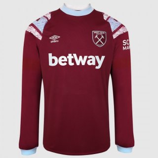 Thailandia Maglia West Ham United Home ML 2022 2023 Thailandia Maglia West Ham United Home ML 2022 2023