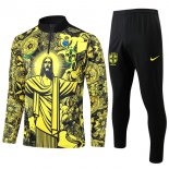 Felpa Allenamento Brasile 2024 2025 Giallo Nero