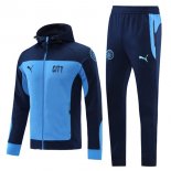 Felpa Cappuccio Manchester City 2021 2022 Blu