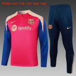 Bambino Felpa Allenamento Barcellona 2024 2025 Rosso Blu