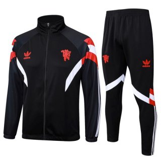Giacca Manchester United 2024 2025 Nero Bianco 2 Giacca Manchester United 2024 2025 Nero Bianco 2