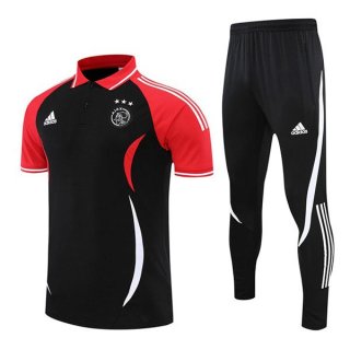 Polo Ajax Set Completo 2022 2023 Nero Rosso Polo Ajax Set Completo 2022 2023 Nero Rosso