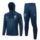 Felpa Cappuccio Brasile 2024 2025 Blu