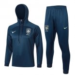 Felpa Cappuccio Brasile 2024 2025 Blu